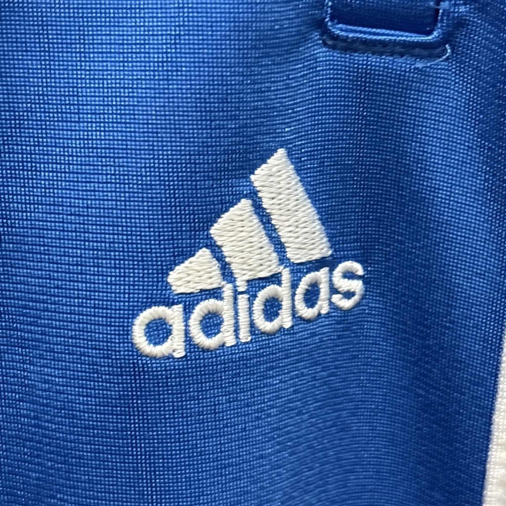 Vintage Vintage Blue Adidas Side-Snap Track Pants With White Three Stripe Design - Picture 2 of 9